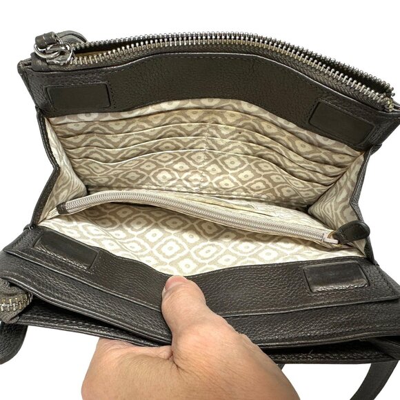 Brighton Organizer Pretty Tough Jagger Studded Crossbody Bag Pewter - Picture 8 of 12